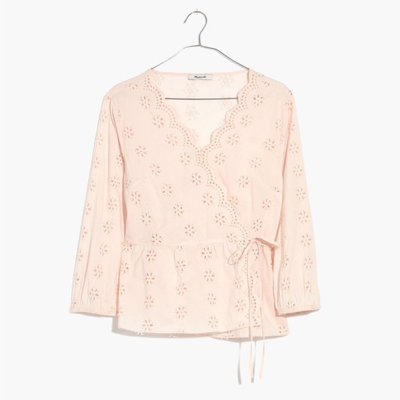 Madewell Tops - Madewell scalloped eyelet wrap top